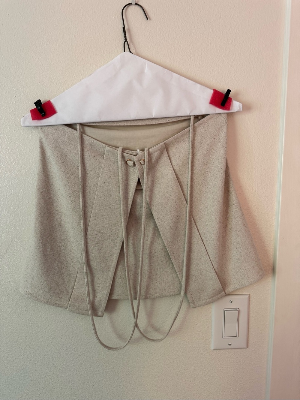 Casey - Linen Corded Embroidered Linen Top - Natural - Picture 5 of 6